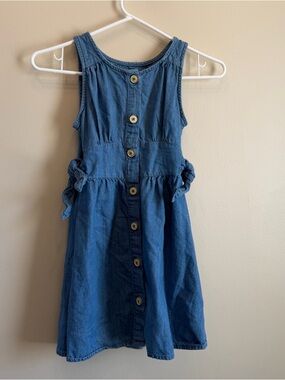 Zara kids girls sz 8 chambray denim dress sleeveless ties EXCELLENT condition